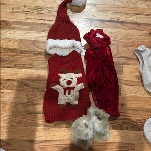 Festive Red Reindeer Knit Costume Set